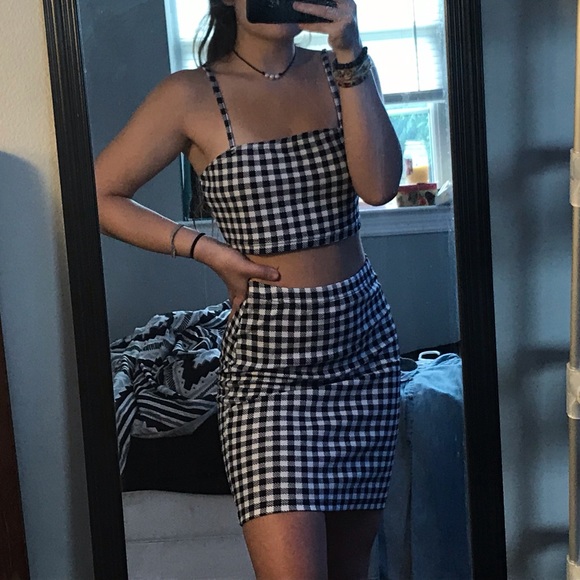 Tops - Gingham Tank & Skirt Set